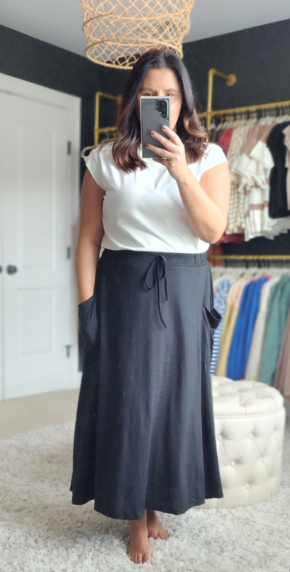 Olive Pocket Skirt (Black)