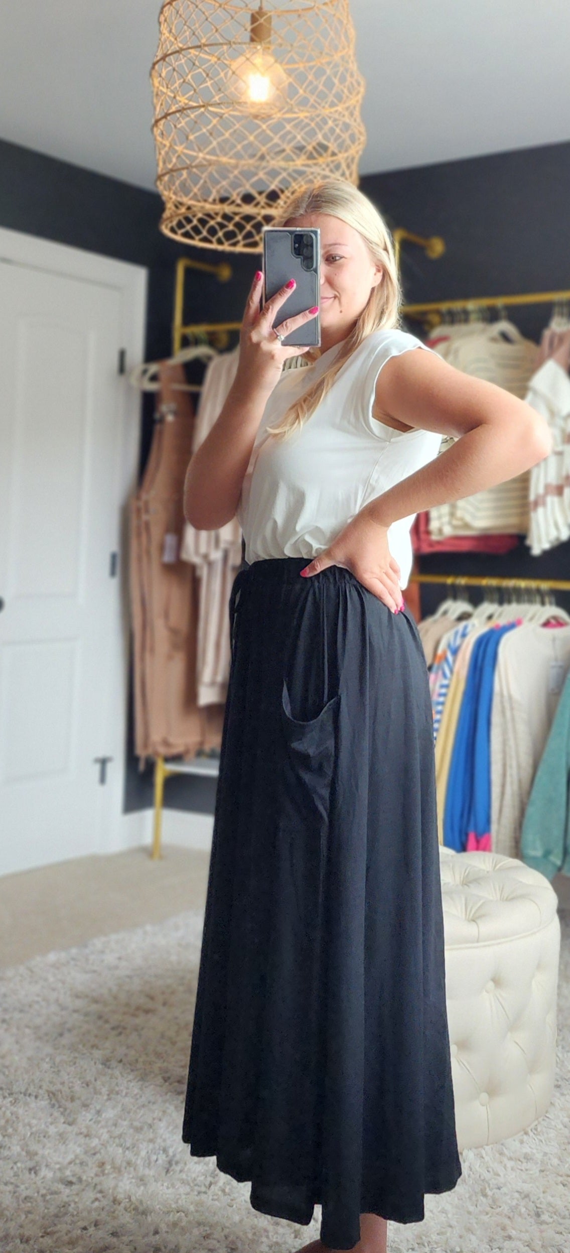 Olive Pocket Skirt (Black)